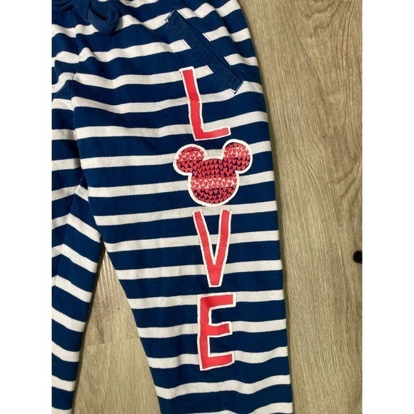 Disney Parks Minnie Mouse Striped Pajama Pants Women’s Small Blue Sleepwear - Picture 8 of 10